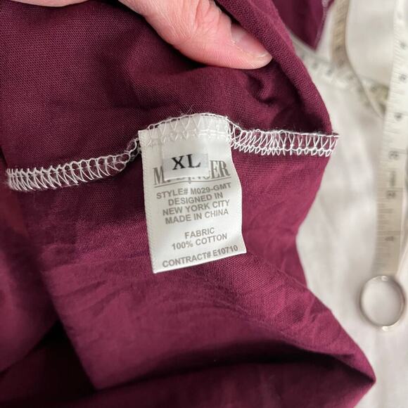 M. Singer Maroon Red Stitch Accents Lightweight Pullover Hoodie Men’s X-Large - Picture 5 of 8